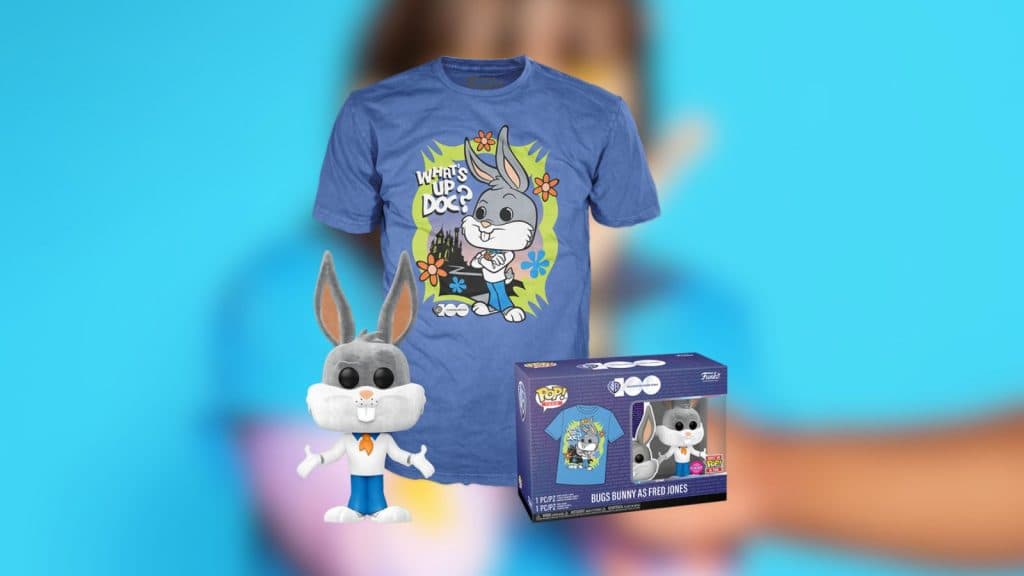 Pop! & Tee Warner Bros Bugs Bunny as Fred Jones (Flocked) 