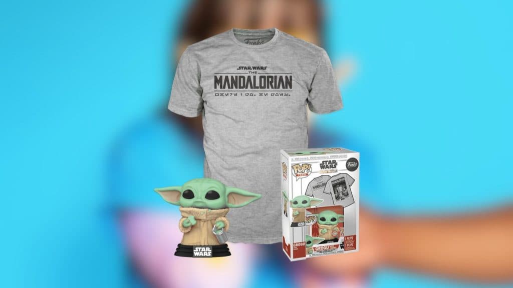 Pop! & Tee The Mandalorian Grogu with Cookies (Flocked)