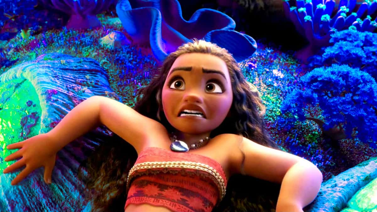 Moana in the underwater cave of Tamatoa