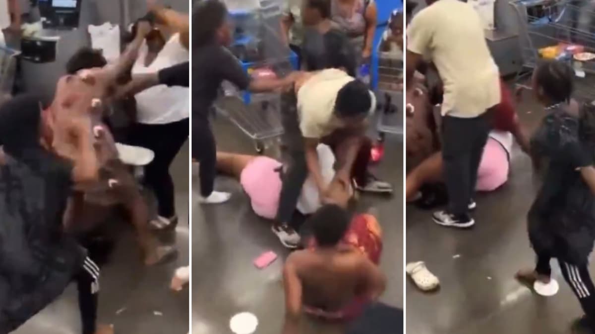 walmart brawl at self-checkout