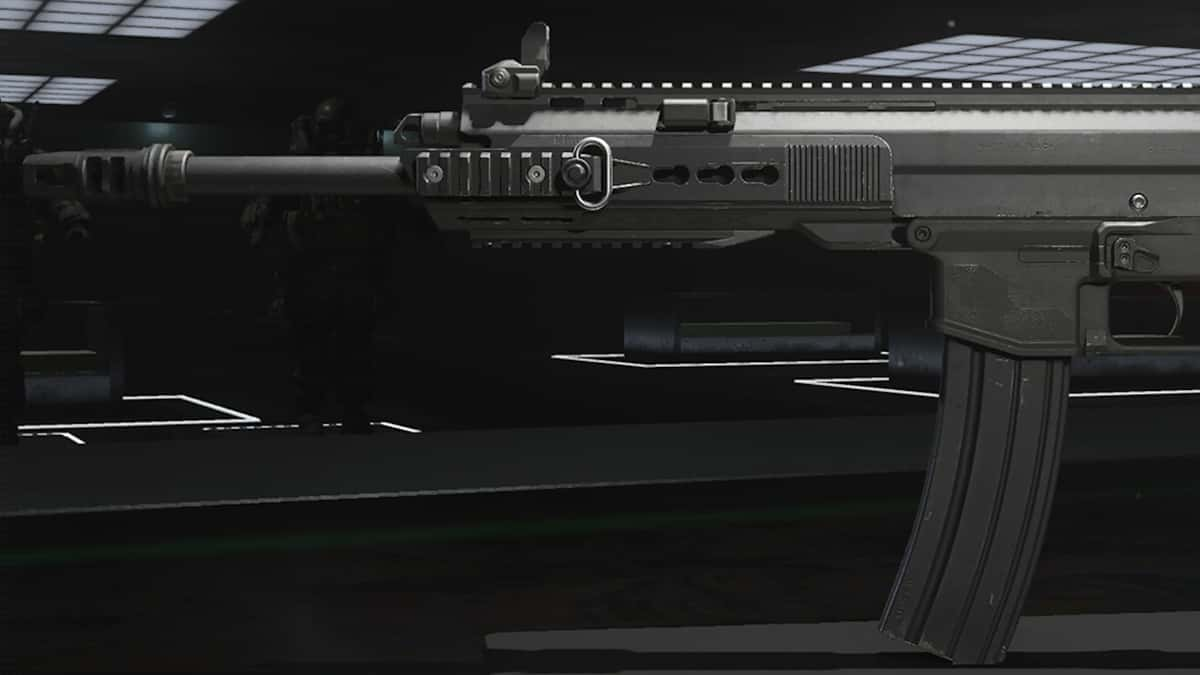 A side profile of the Sidewinder battle rifle in Modern Warfare 3.