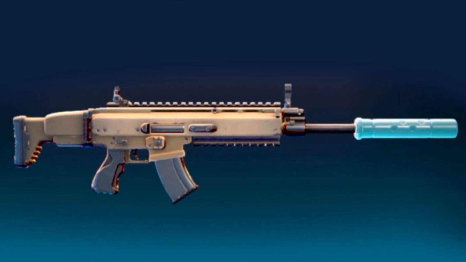 Fortnite supressed Scar weapon in the game.