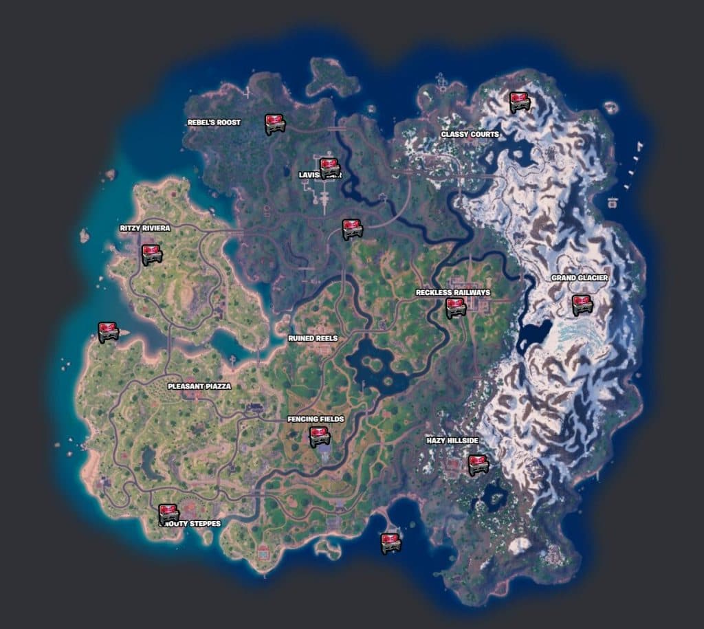 Fortnite Mod Bench locations in Chapter 5.