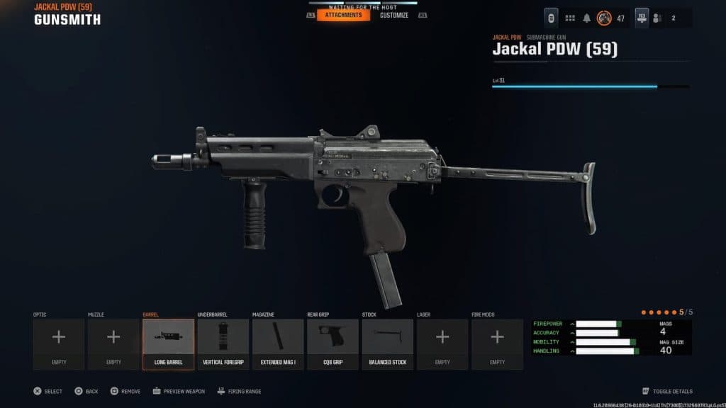 Jackal PDW loadout in Warzone