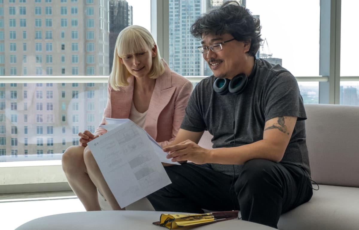 Bong Joon Ho on the set of Okja