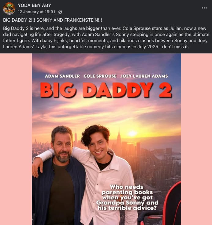 The fake poster for Big Daddy 2