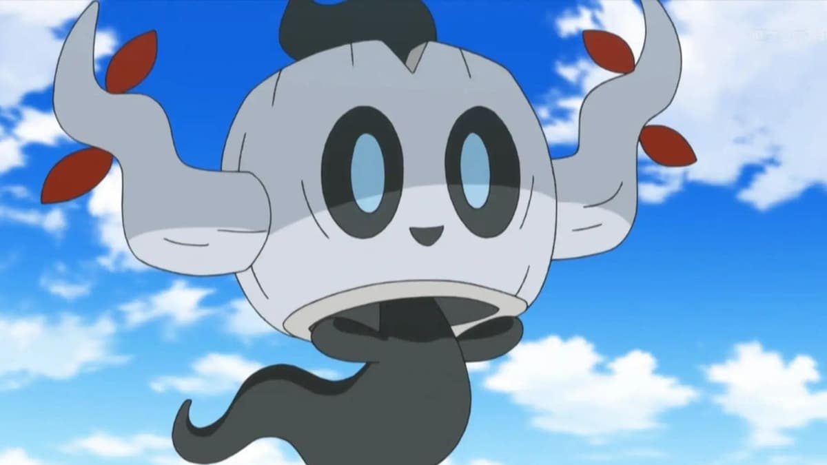 Shiny Phantump from Pokemon anime.