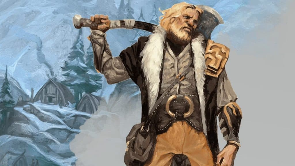 Official D&D art of a Barbarian holding an ax