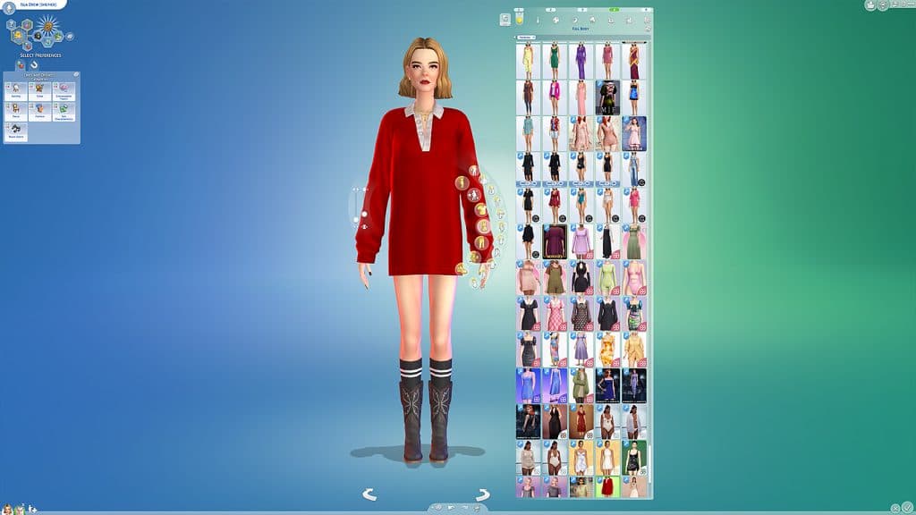 Image of the more CAS columns mod in The Sims 4