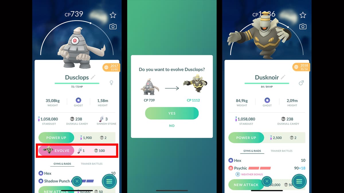 pokemon go sinnoh stone dusclops evolve dusknoir dexerto