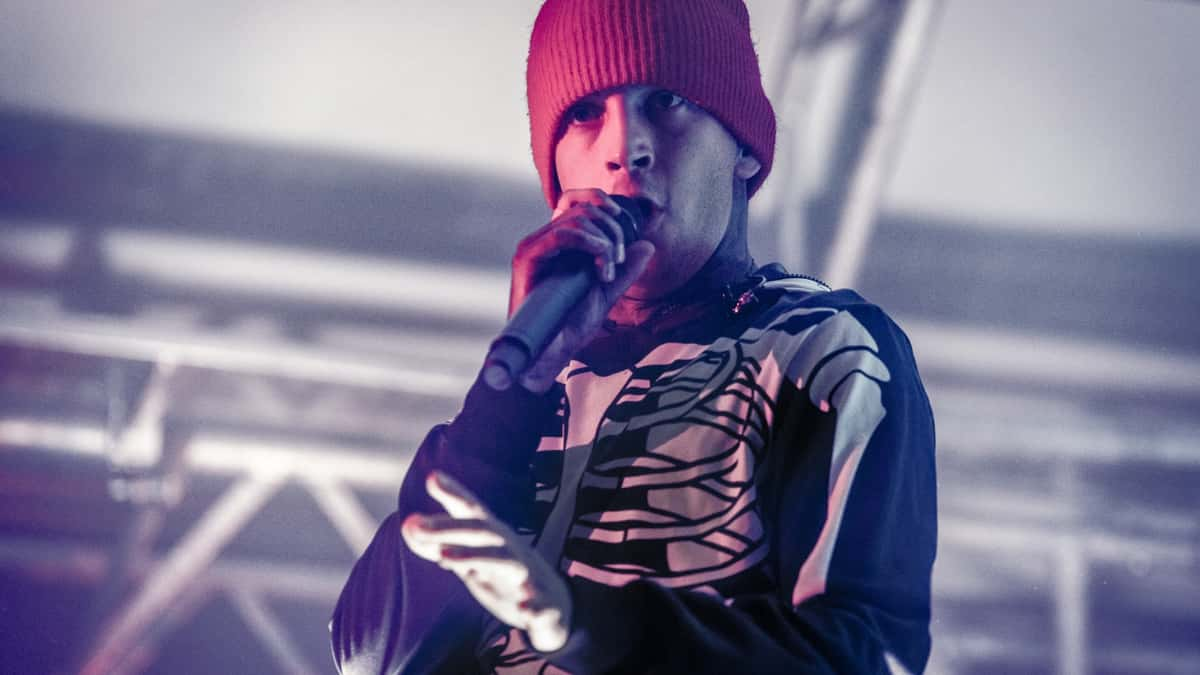 Tyler Joseph of Twenty One Pilots performing in concert