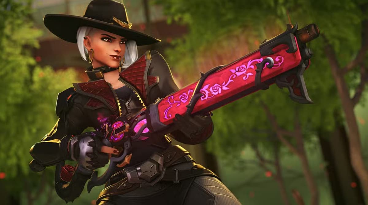 Lead Road Ashe Mythic weapon skin in Overwatch 2