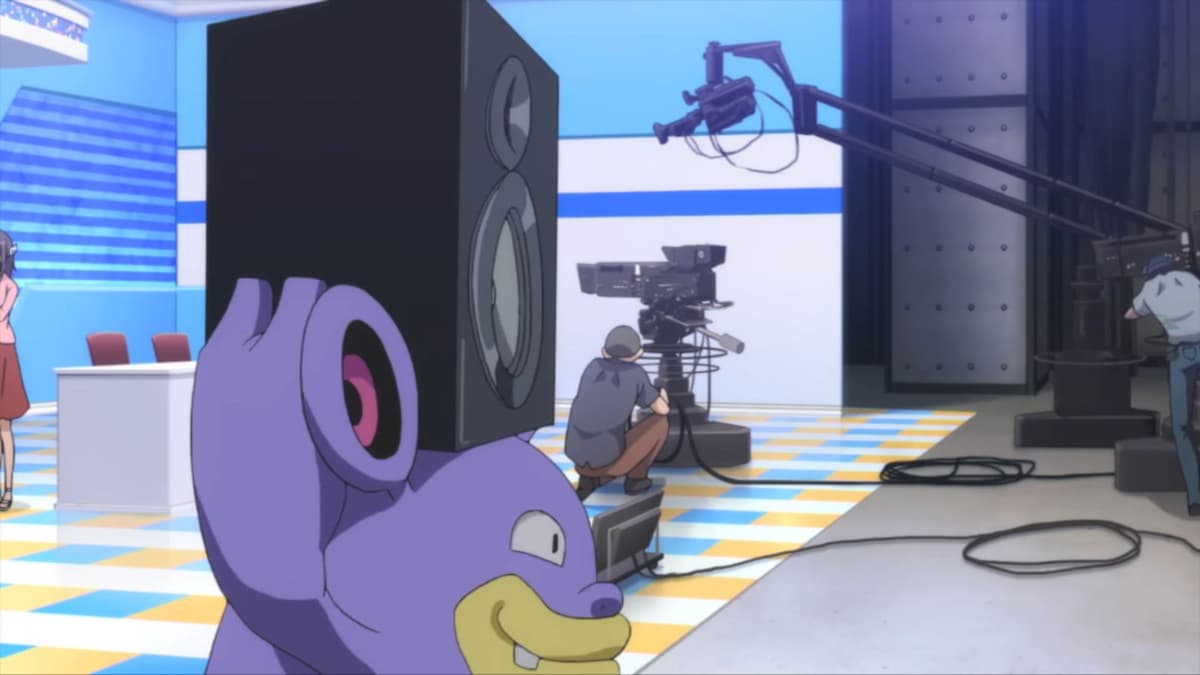 Loudred with speaker from Pokemon anime.