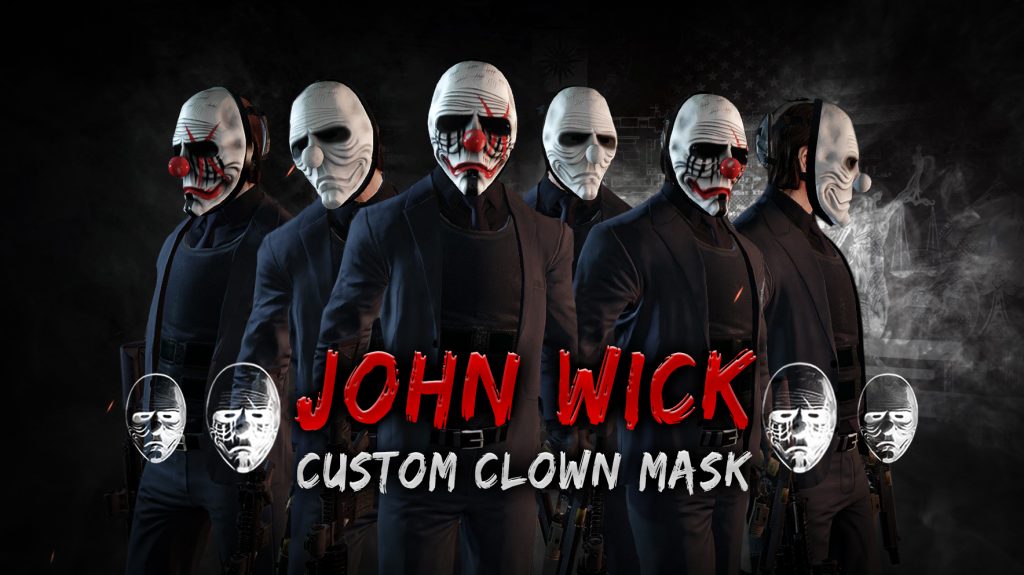 Best Payday 2 Mods To Download In 2024 HUD Changes Custom Masks   Best Payday 2 Mods John Wick Clown Mask 1024x575 