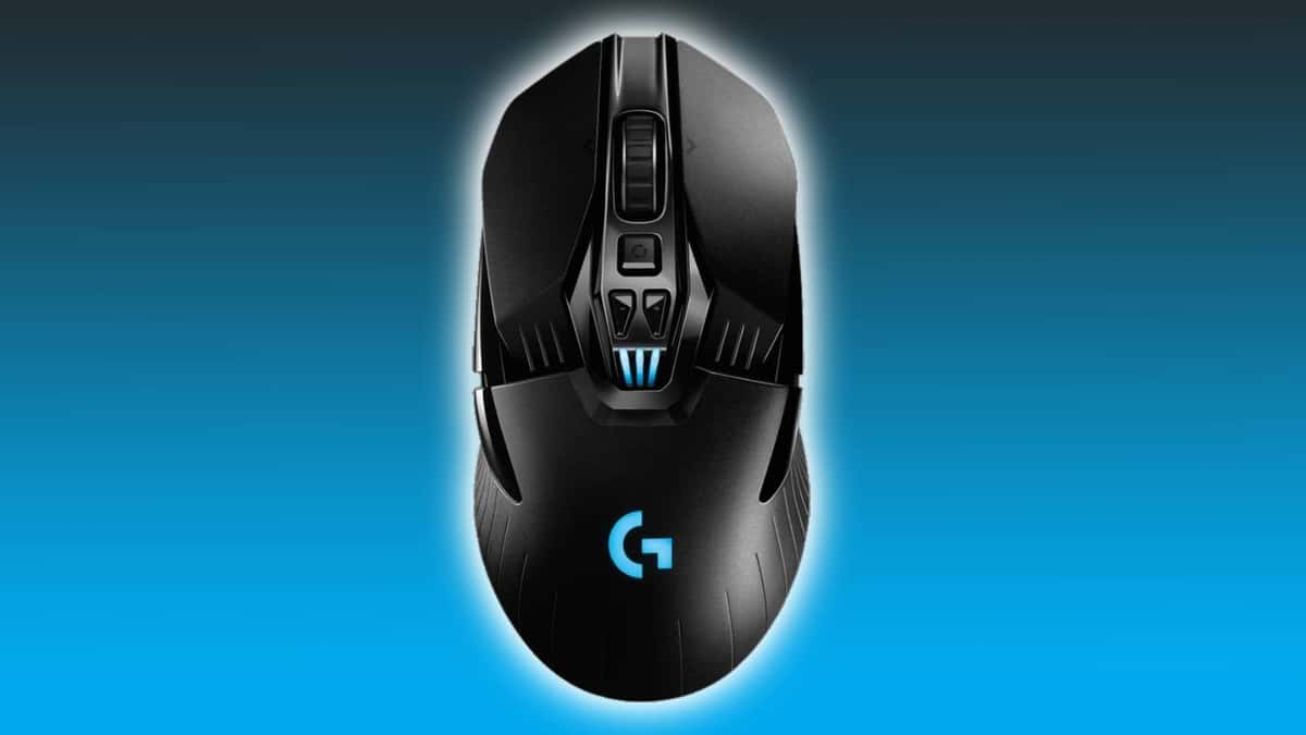 Image of the Roll over image to zoom in Logitech G903 LIGHTSPEED Wireless Gaming Mouse on a blue and black background.