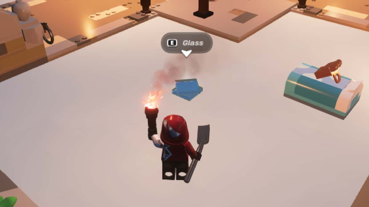 A screenshot featuring Glass in LEGO Fortnite.