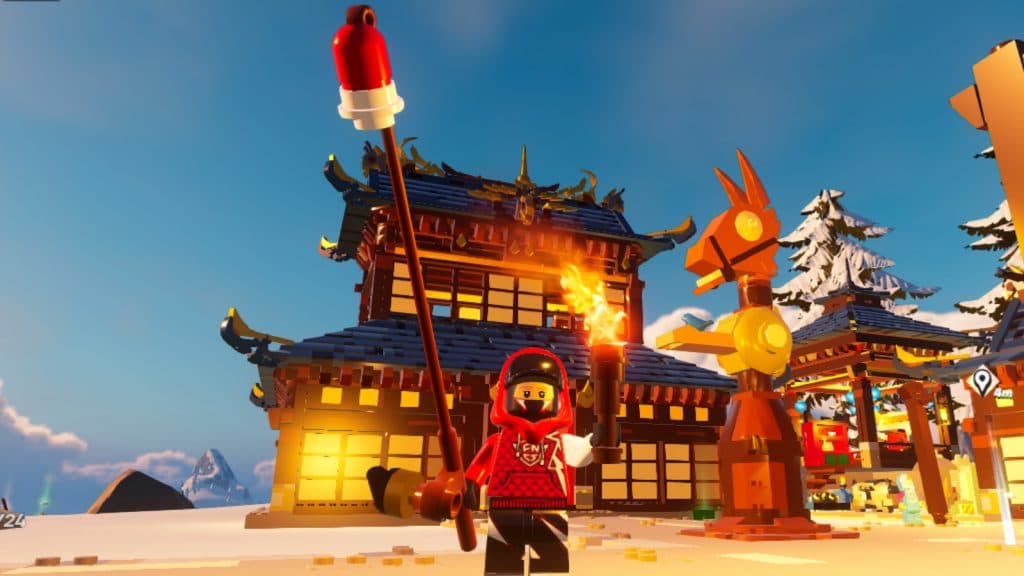 A screenshot featuring a Fishing Rod in LEGO Fortnite.