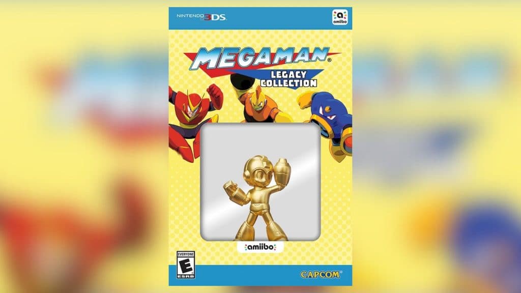 A custom image with the Mega Mega Gold Edition amiibo.