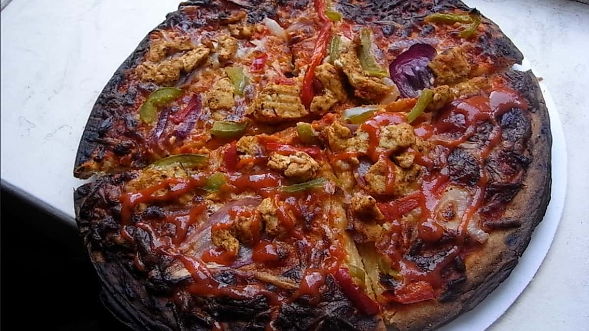 Burnt pizza