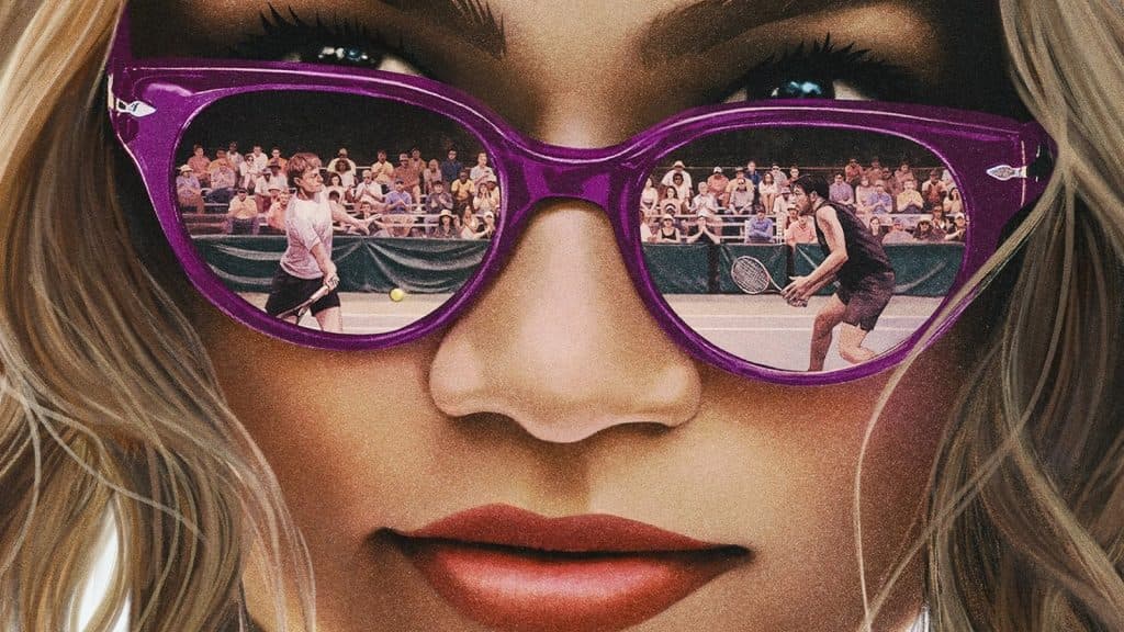 Zendaya in sunglasses on the Challengers poster.