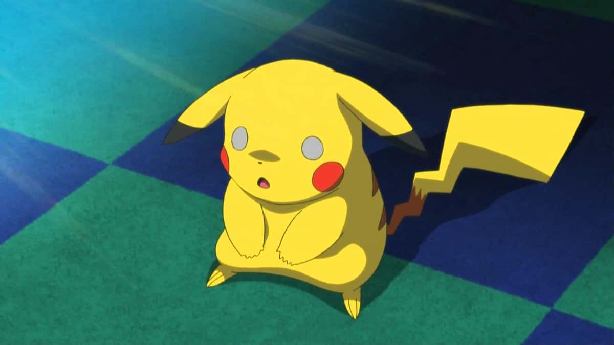 Hypnotised Pikachu from Pokemon anime.