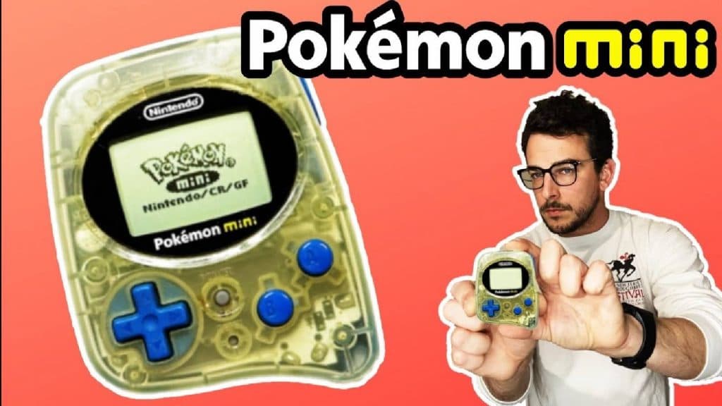 A YouTube creator holds a Pokemon Mini console