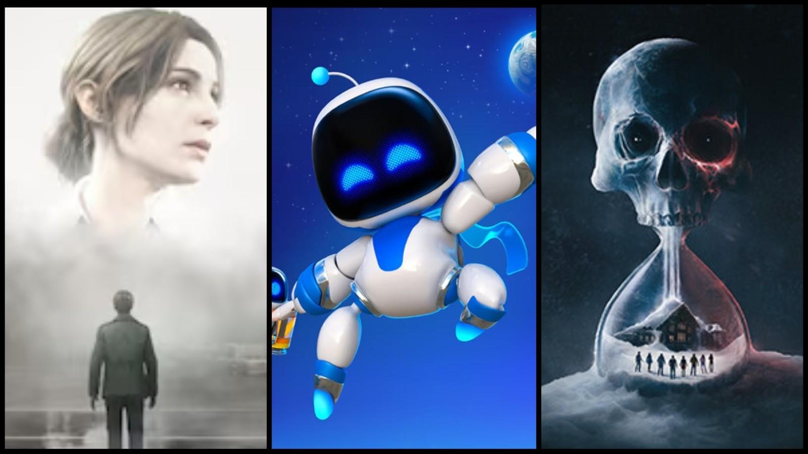 A custom image of Astro Bot, Silent Hill 2, and Until Dawn Remake artwork.