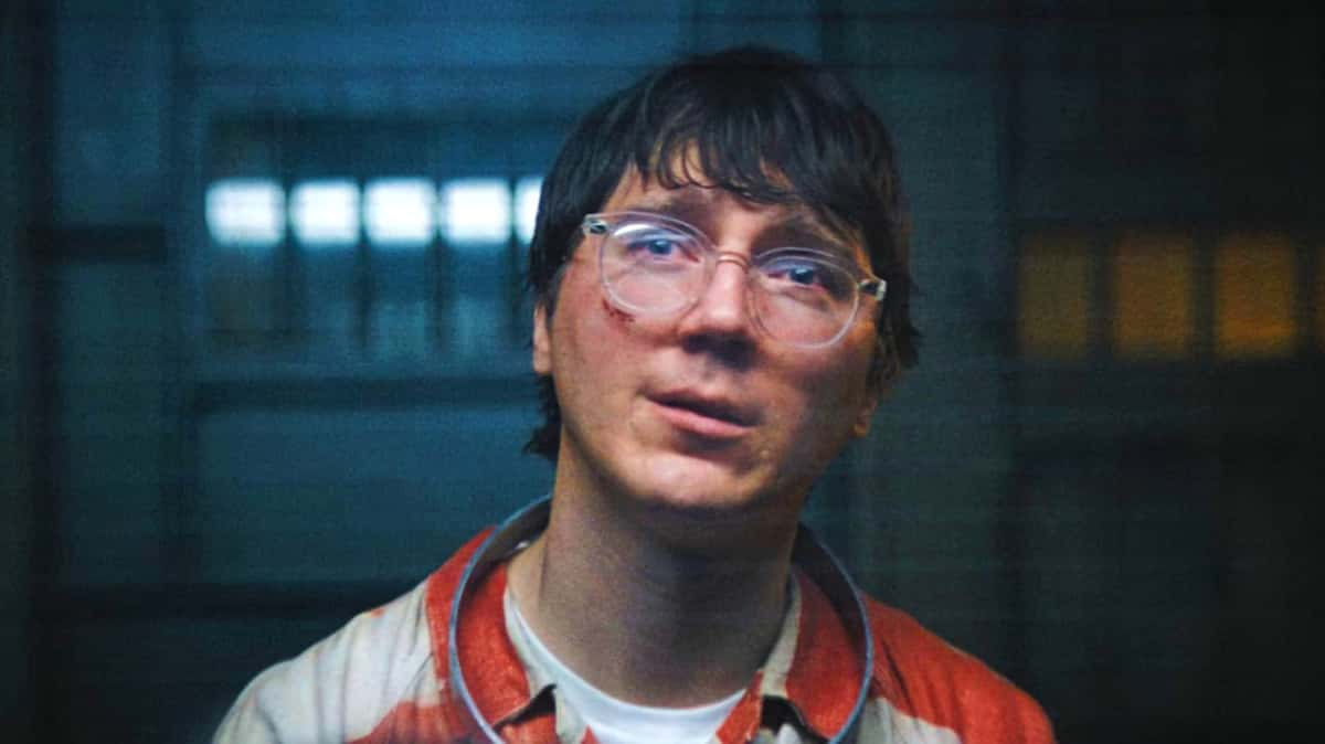 Paul Dano as The Riddler in prison in The Batman