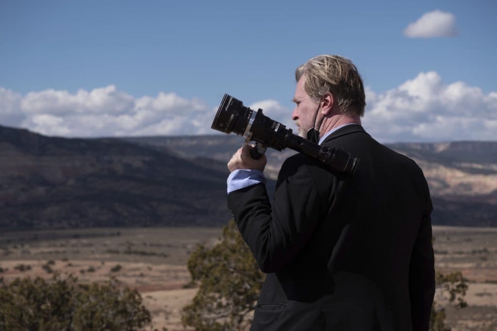 Christopher Nolan on the set of Oppenheimer