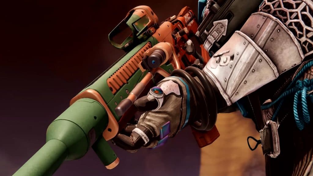 Image of the Khvostov 7G-0X exotic auto rifle being held in Destiny 2.