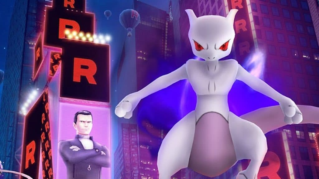 Shadow Mewtwo and Giovanni in Pokemon Go.