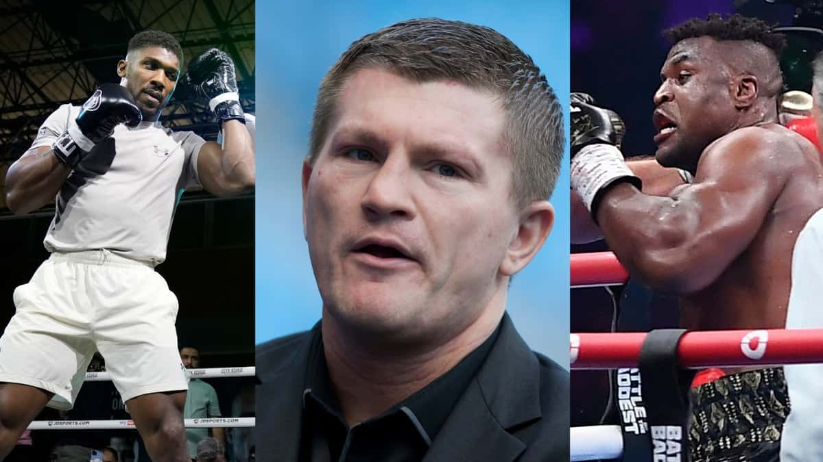 Anthony Joshua (left), Ricky Hatton (center) and Franis Ngannou (left).