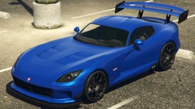 Blue Bravado Banshee GTS parked on road in GTA Online