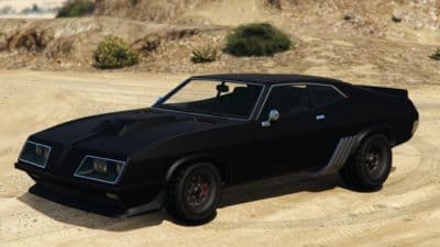 Black Vapid Imperator Arena parked on sand in GTA Online