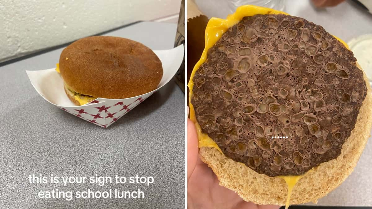 Burger patty with oil bubbles