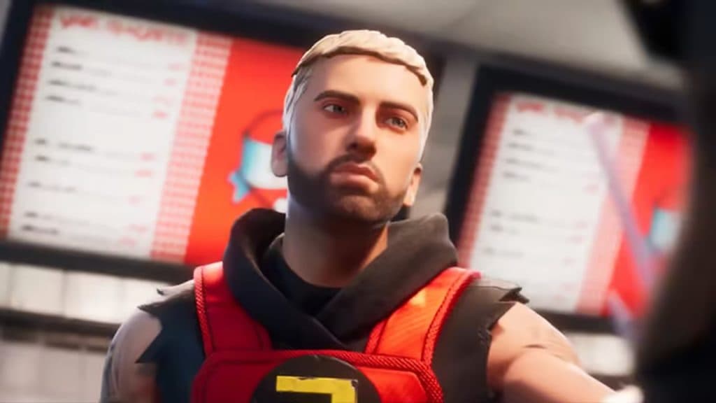 An image of the Eminem Rap Boy Reloaded skin in Fortnite.