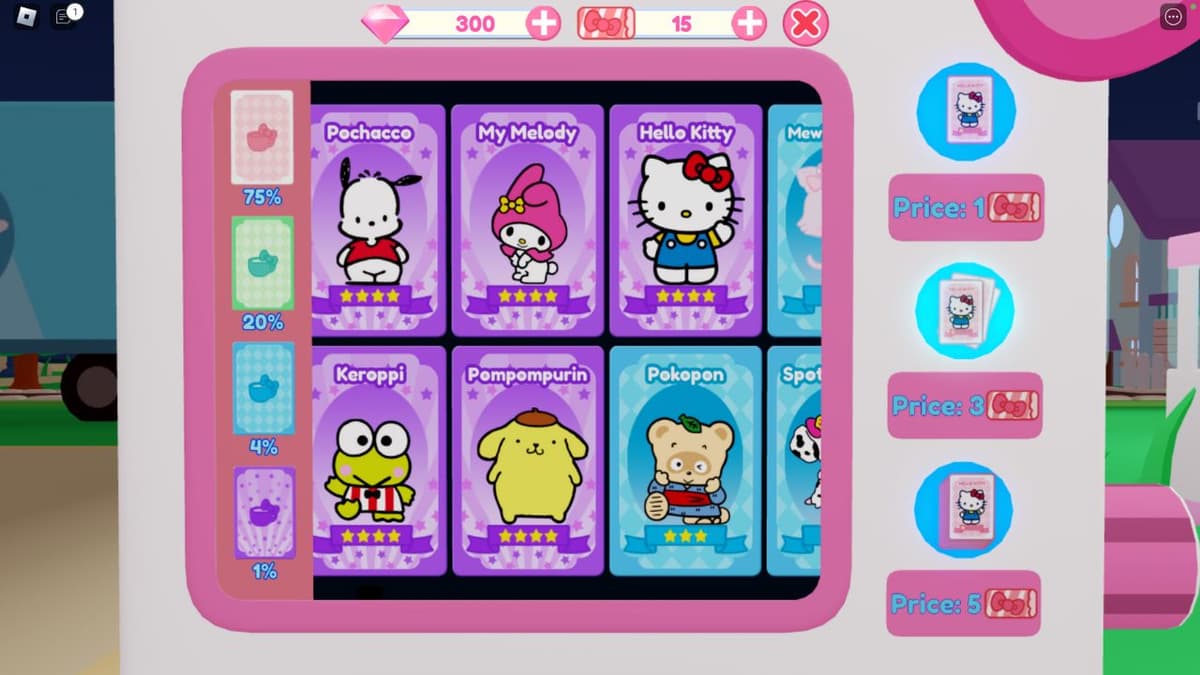 Gacha system in My Hello Kitty Cafe