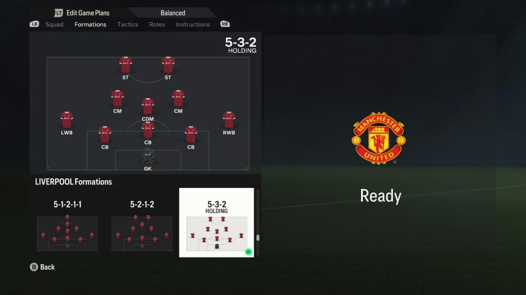 EA FC 24 5-3-2 holding formation