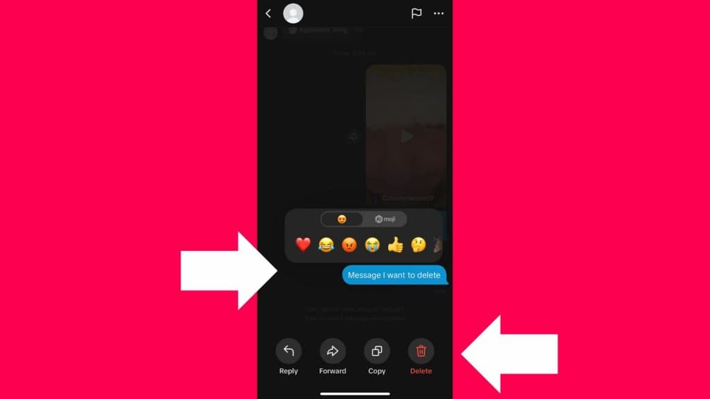 How to delete a TikTok message