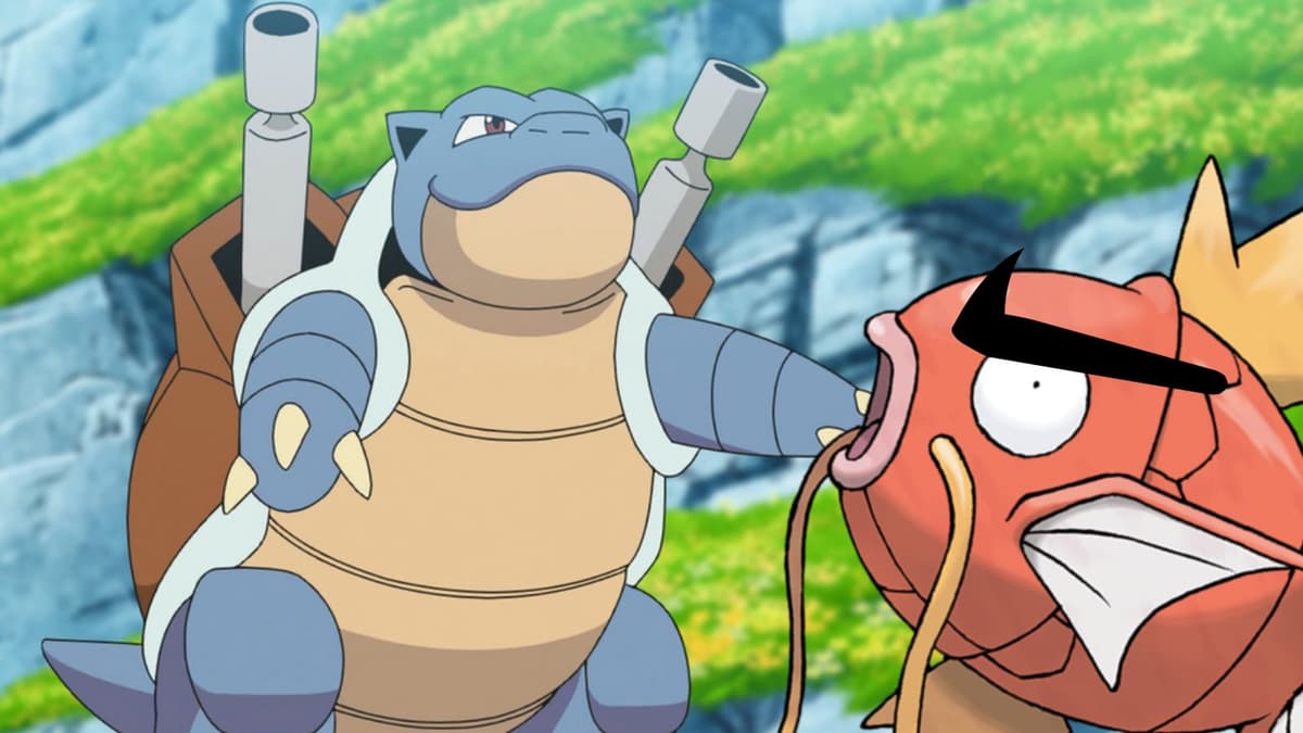 pokemon anime blastoise with magikarp header