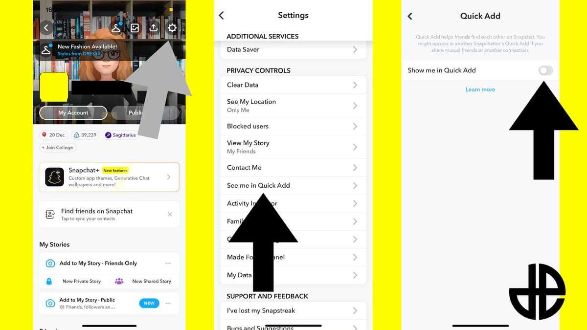 How to turn off quick add on Snapchat