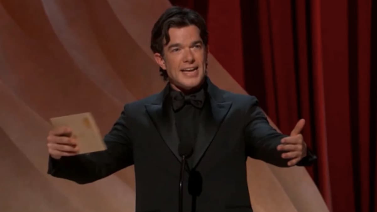 John Mulaney presenting at the 2024 Oscars