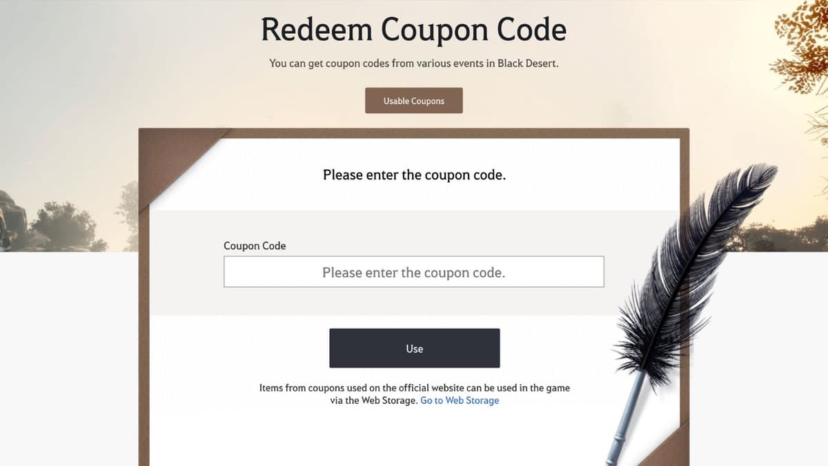 Player redeeming codes in BDO