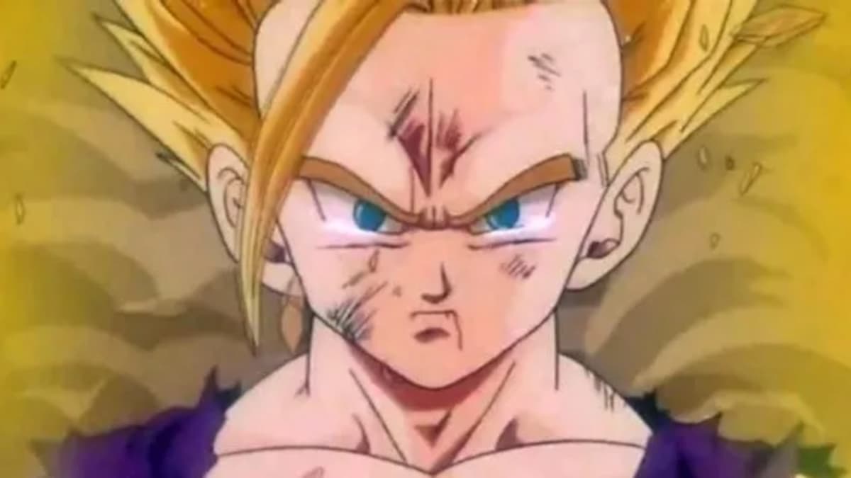 Gohan crying in Dragon Ball Z