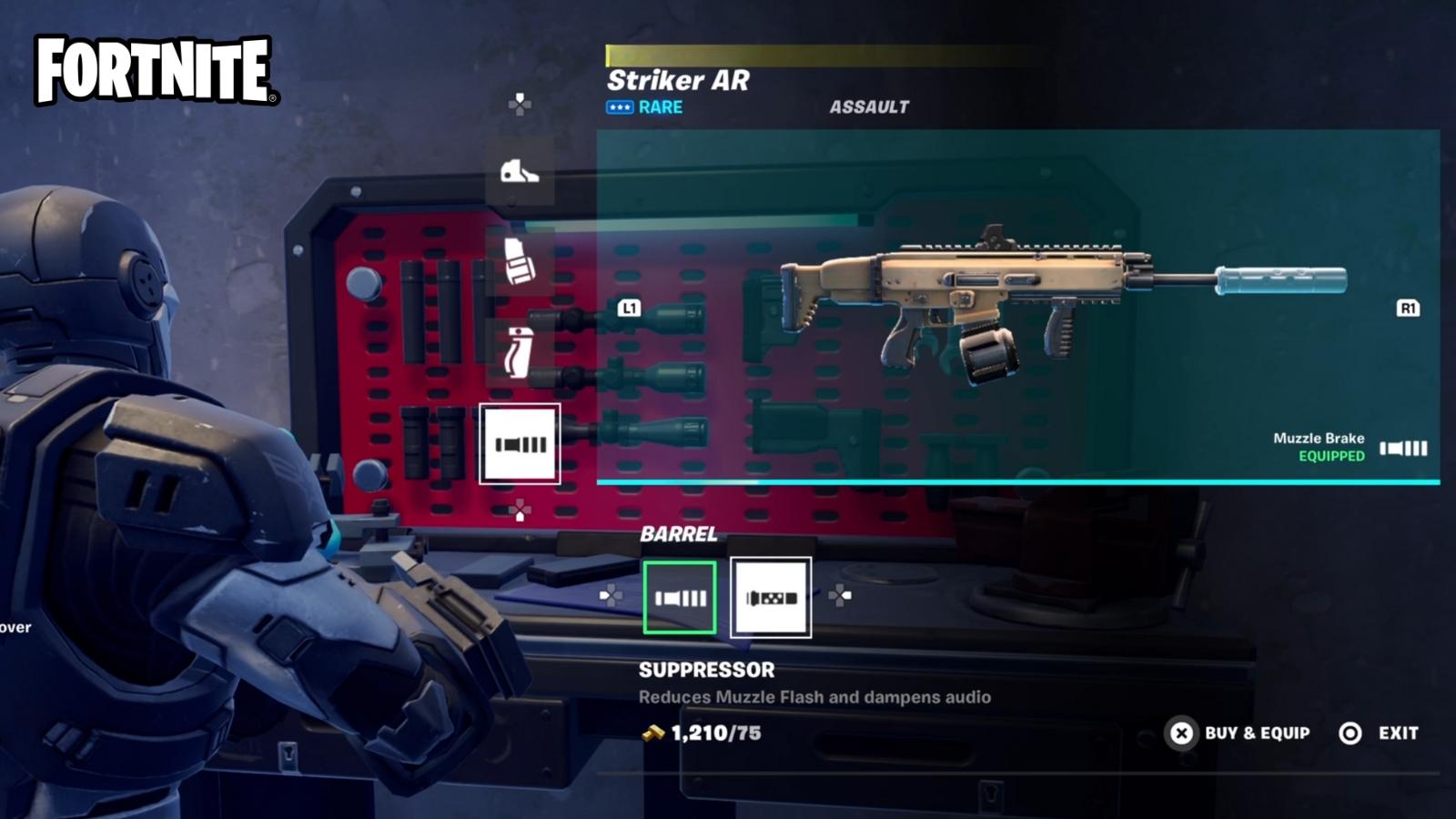 Striker AR on a Fortnite mod bench