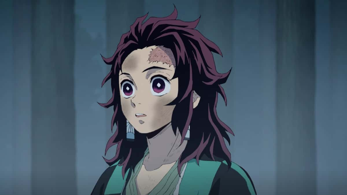 Tanjiro with long hair in Demon Slayer