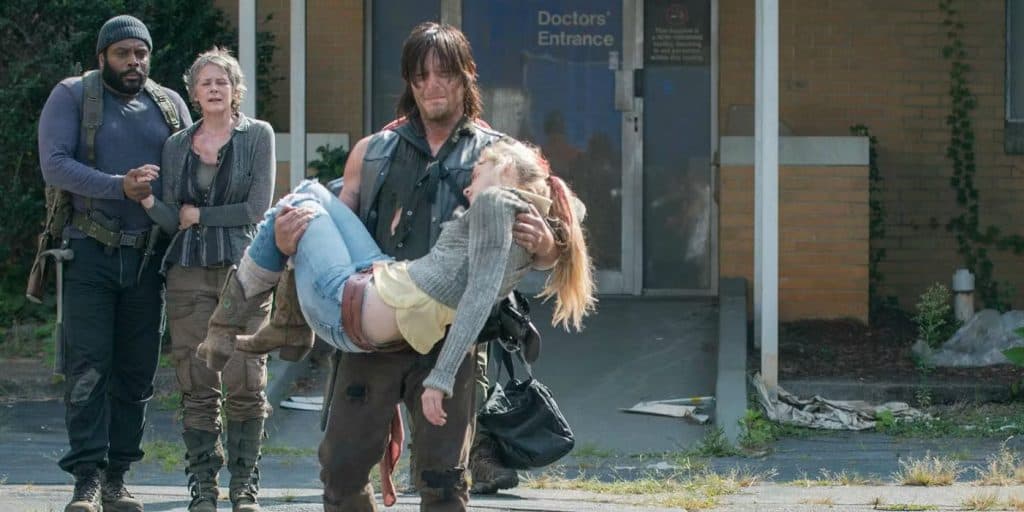 When does Beth die? Daryl carries Beth's body out of the hospital in The Walking Dead