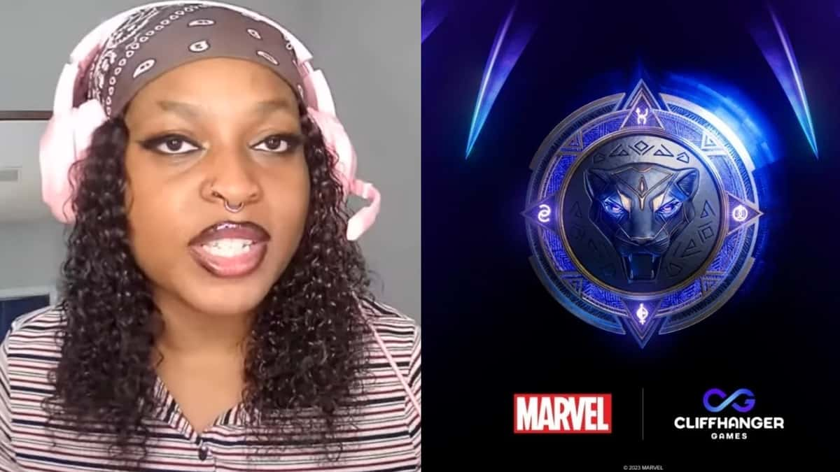 black panther image art next to picture of associate narrative designer Dani Lalonders