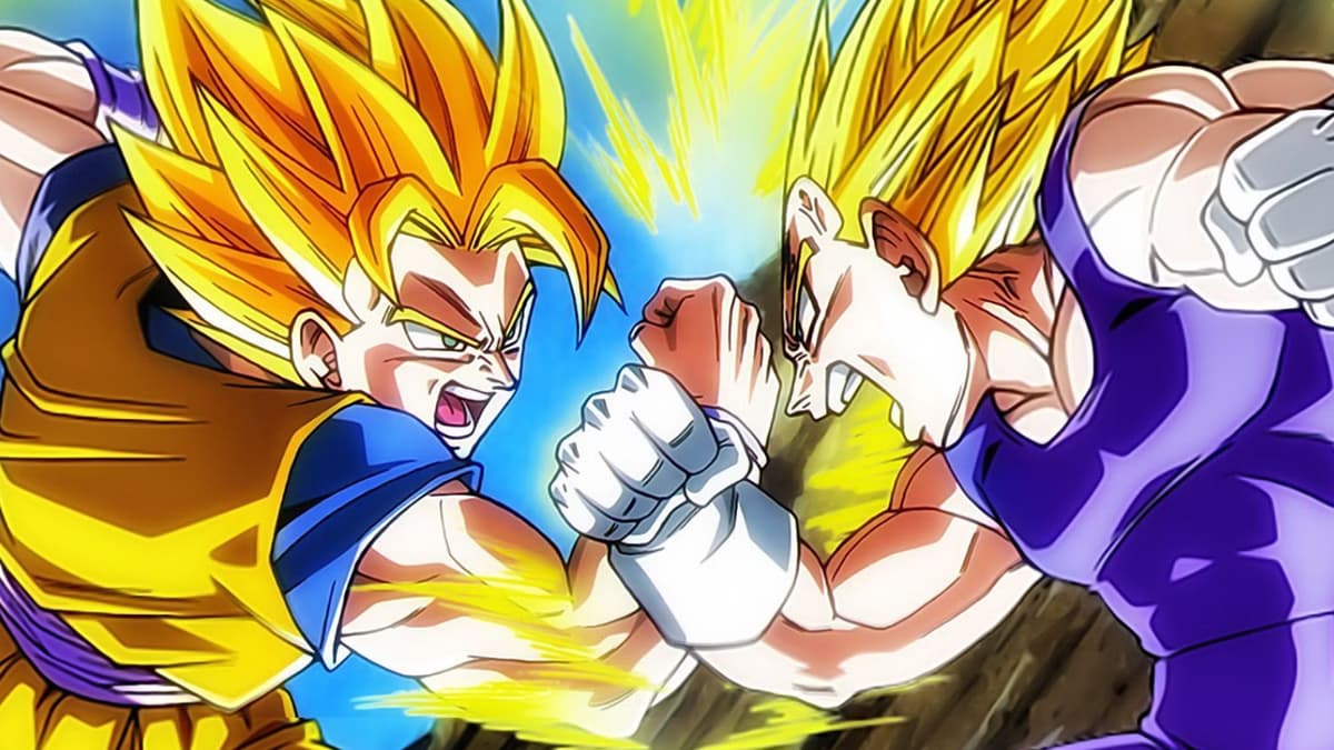 ssj goku fighting vegeta in dragon ball z