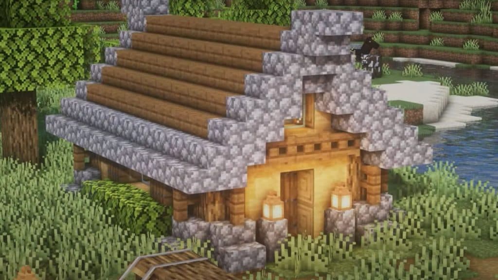 An image of the Small Wooden House design in Minecraft.